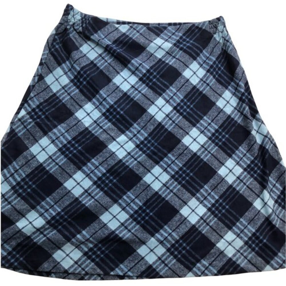 💥💥 SALE! 5 / $25 💥💥 Salon Studio Multi-Tone Blue Plaid A-Line Midi Skirt